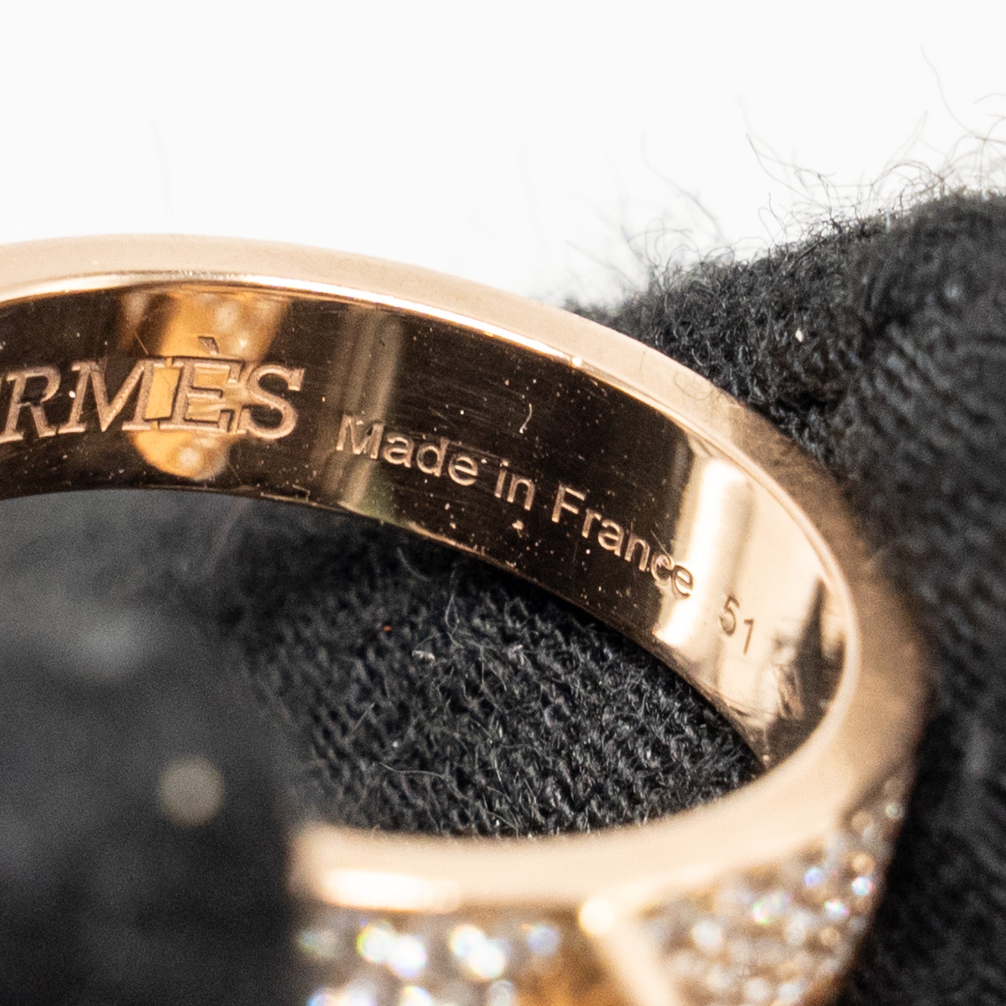 HERMES KELLY CLOCHETTE RING ROSE GOLD DIAMONDS