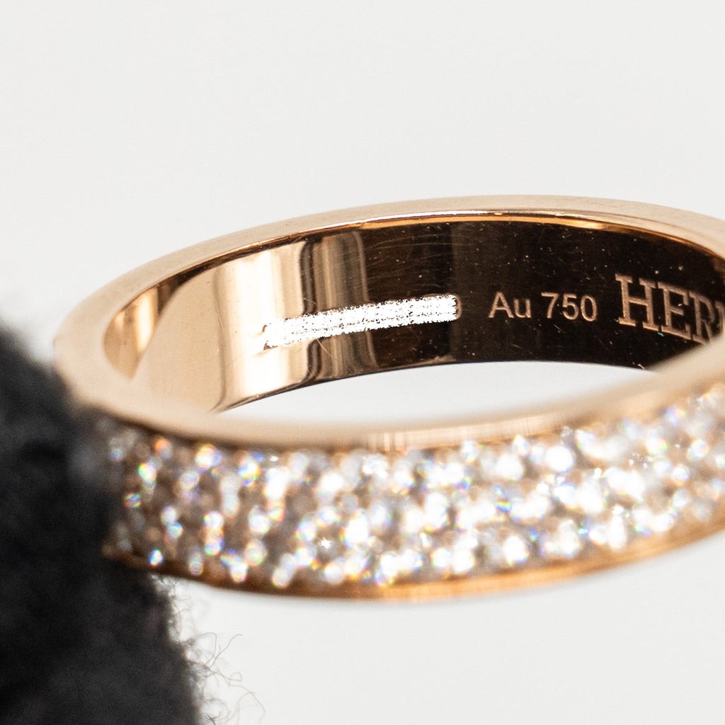 HERMES KELLY CLOCHETTE RING ROSE GOLD DIAMONDS