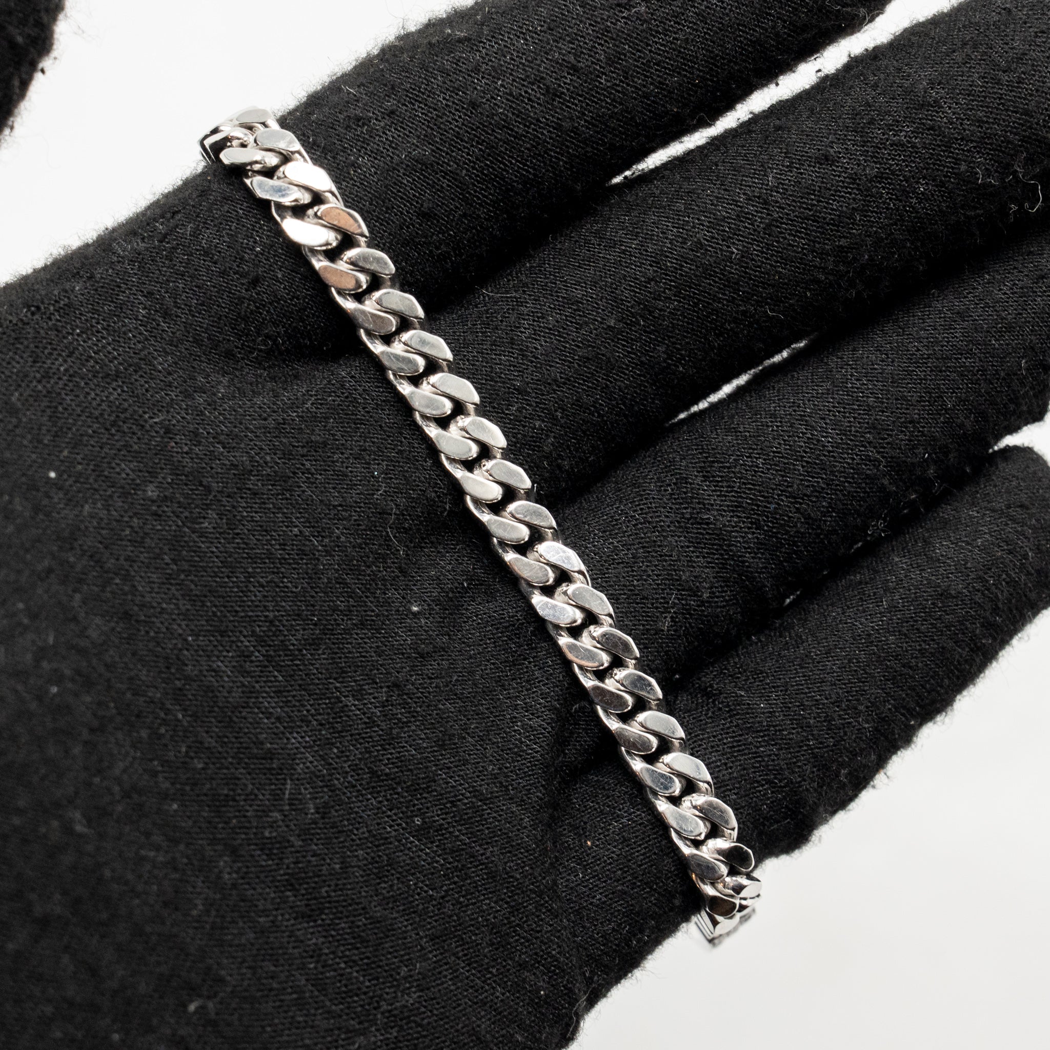 HERMES KELLY GOURMETTE BRACELET WHITE GOLD, DIAMONDS