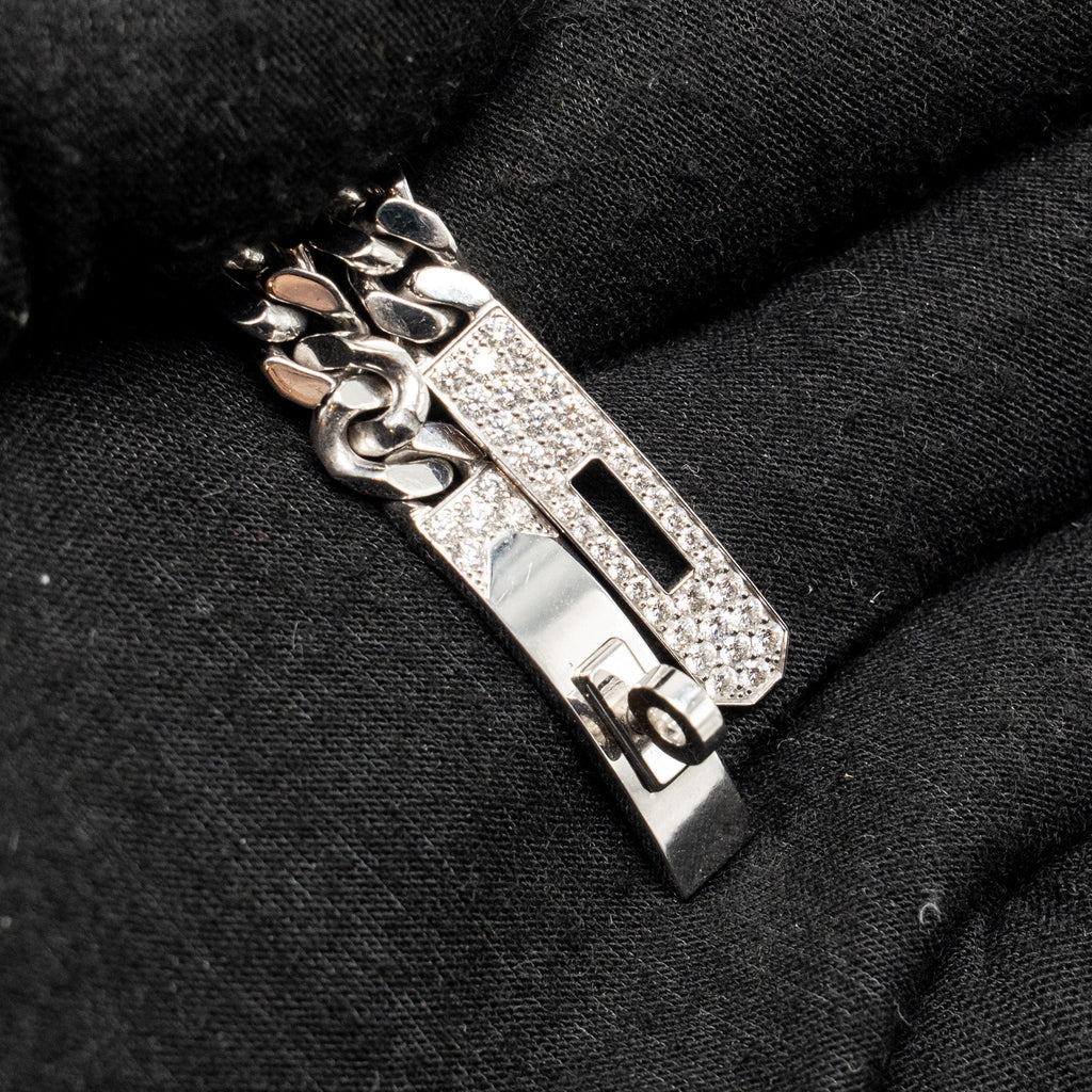 HERMES KELLY GOURMETTE BRACELET WHITE GOLD, DIAMONDS