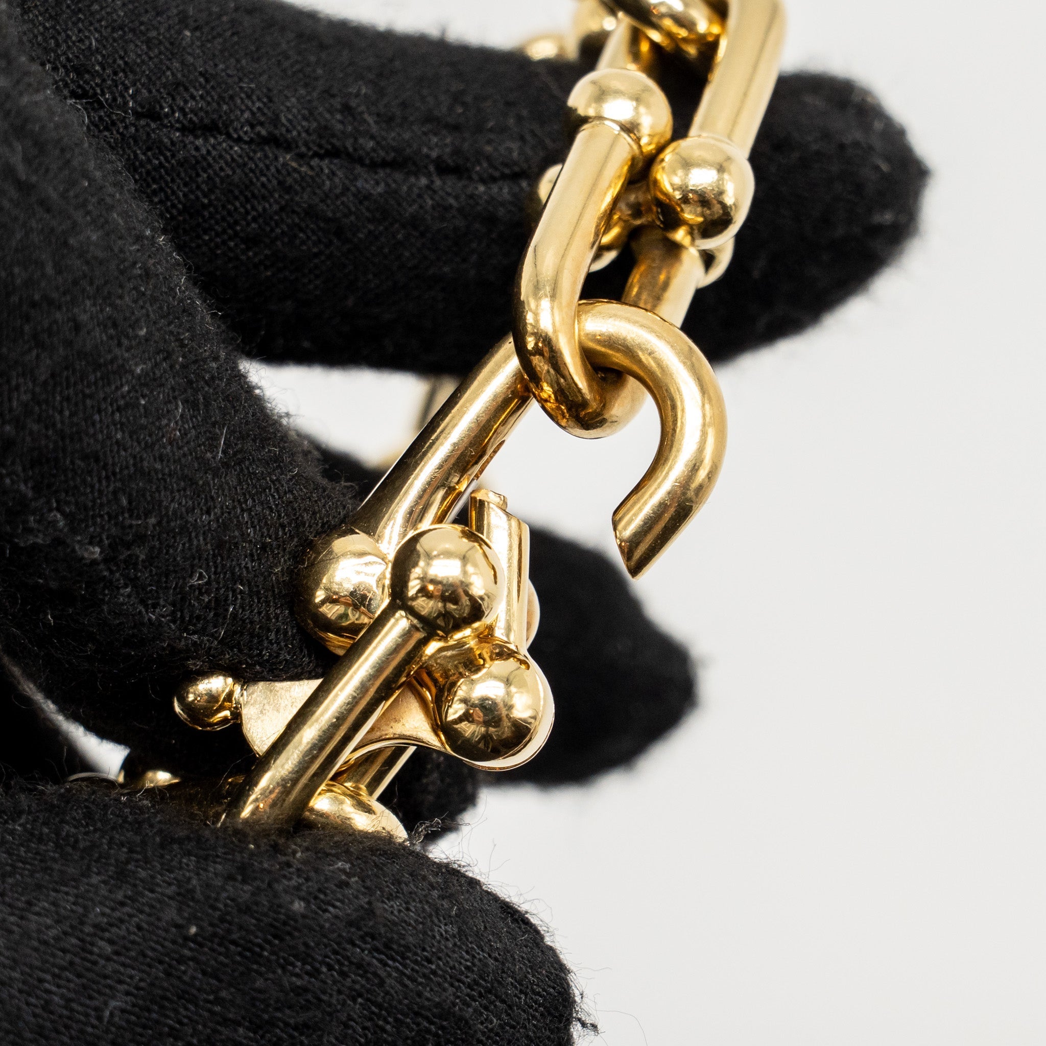 TIFFANY TIFFANY HARDWARE LARGE LINK BRACELET YELLOW GOLD/DIAMONDS
