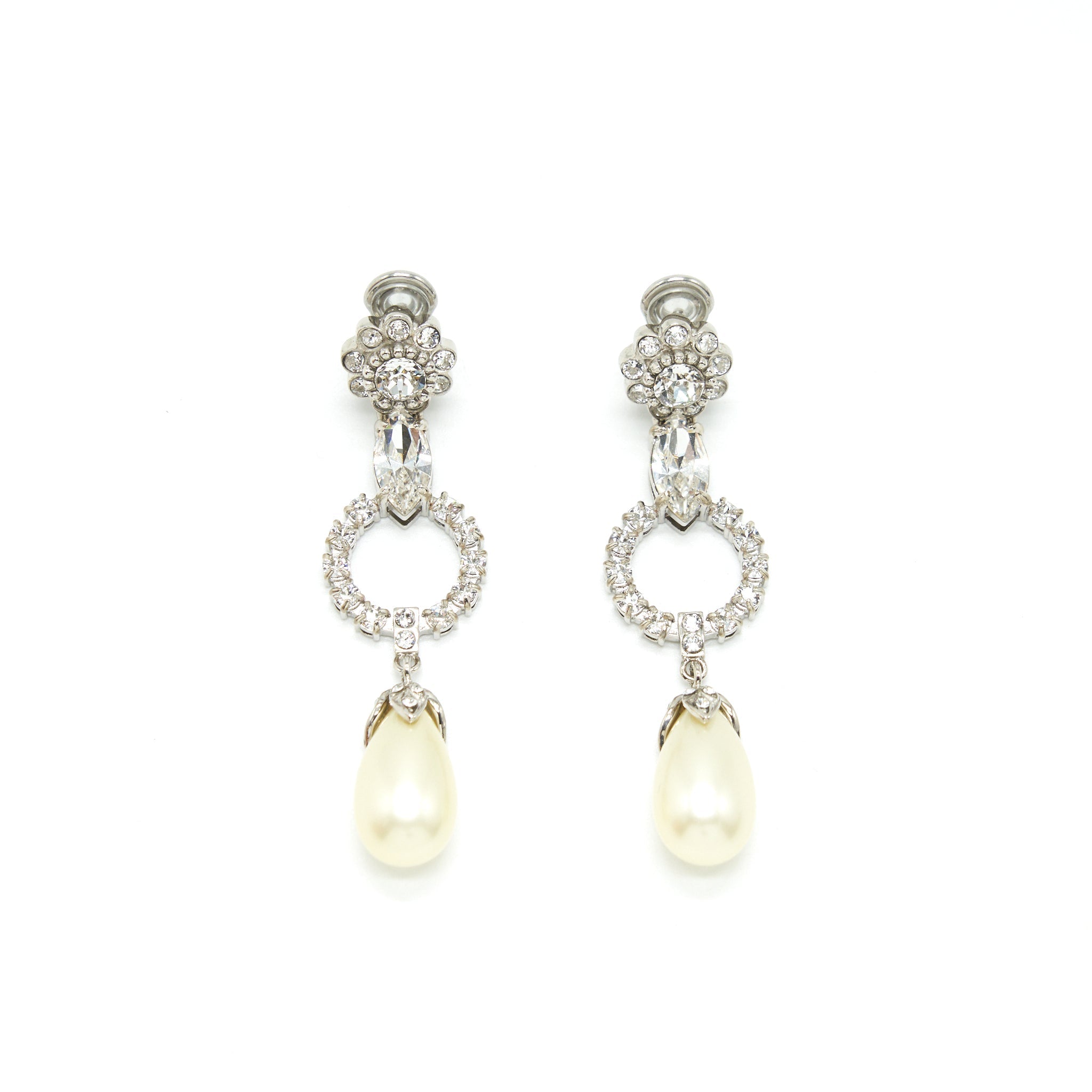 MIU MIU LONG PEARL EAR-CLIPS