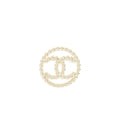 CHANEL ROUND CC LOGO BROOCH LGHW