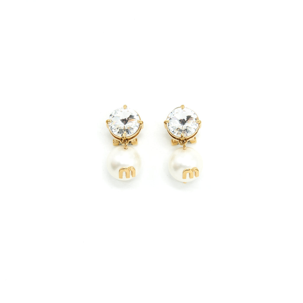 MIU MIU PEARL EAR-CLIPS