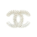 CHANEL METAL AND STRASS BROOCH SILVER TONE