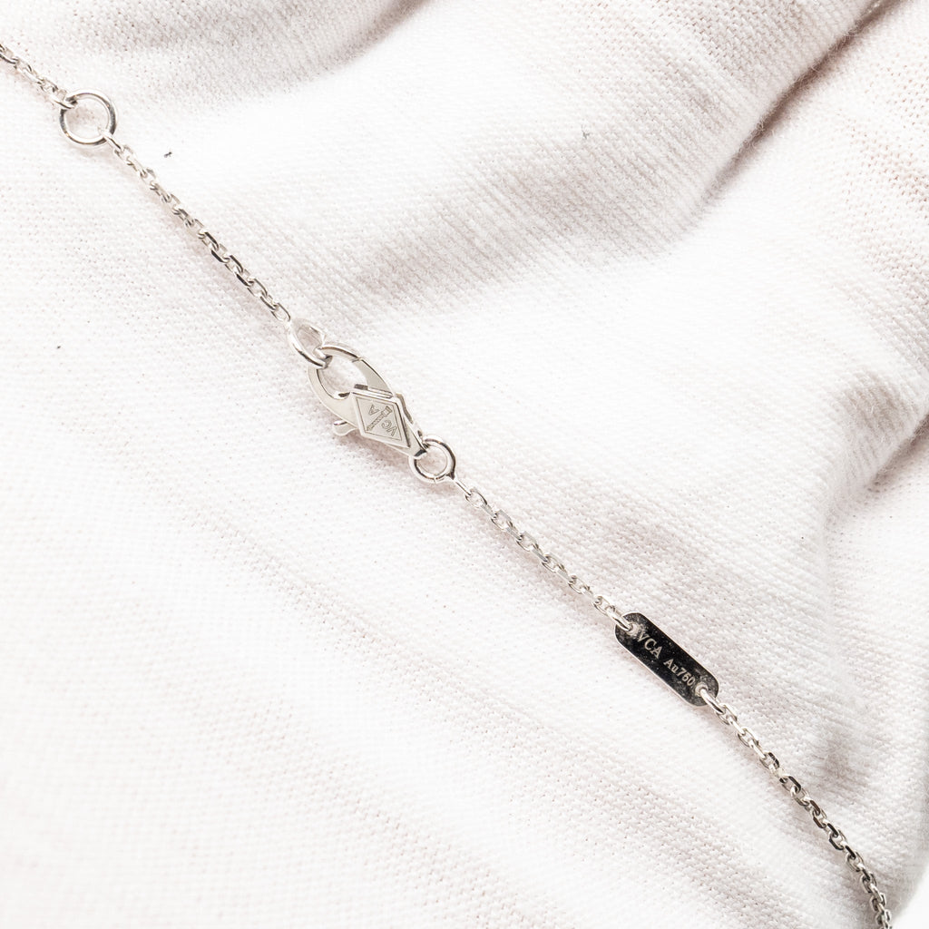 VAN CLEEF & ARPELS SWEET ALHAMBRA PENDANT WHITE GOLD DIAMONDS
