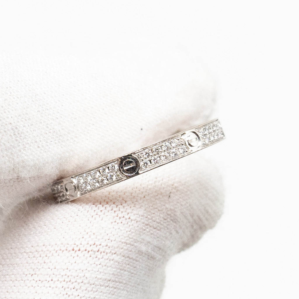 CARTIER LOVE RING WHITE GOLD, DIAMONDS