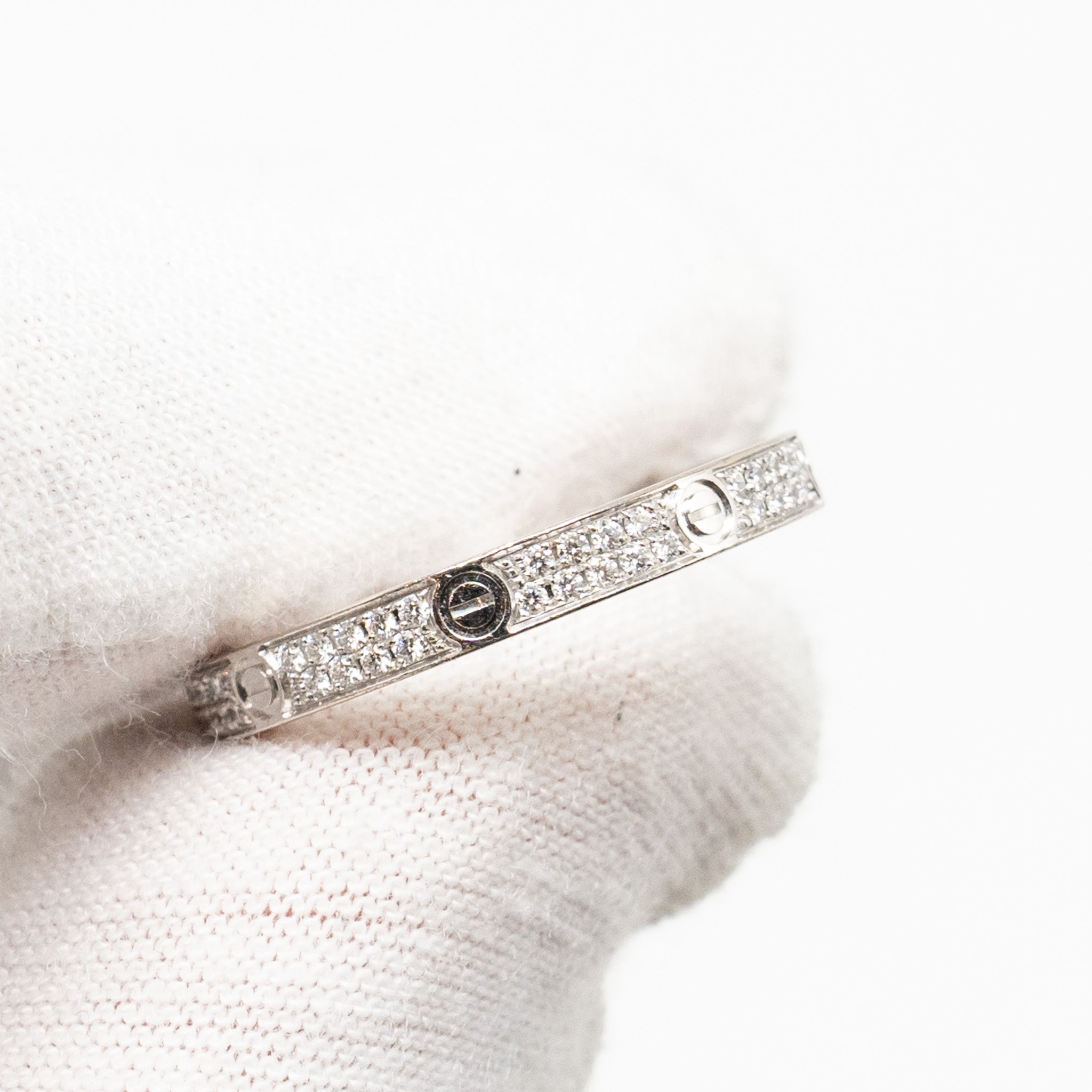 CARTIER LOVE RING WHITE GOLD, DIAMONDS