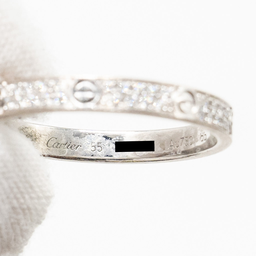 CARTIER LOVE RING WHITE GOLD, DIAMONDS