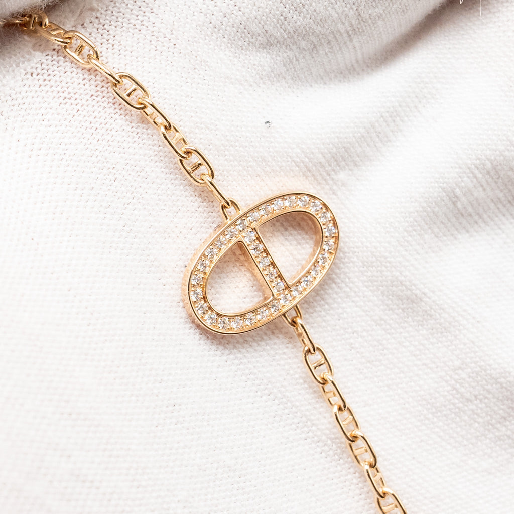 HERMES D’ANCRE CONTOUR BRACELET ROSE GOLD DIAMONDS