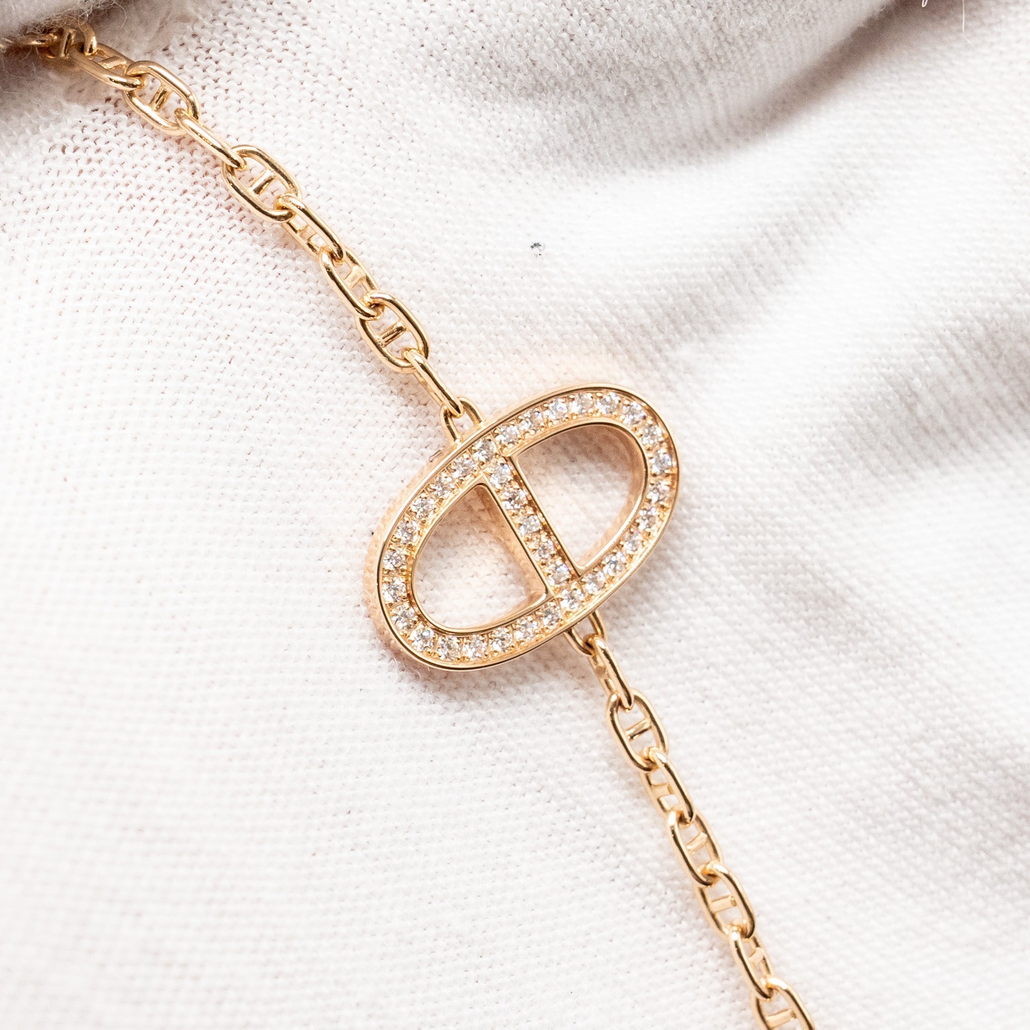 HERMES D’ANCRE CONTOUR BRACELET ROSE GOLD DIAMONDS
