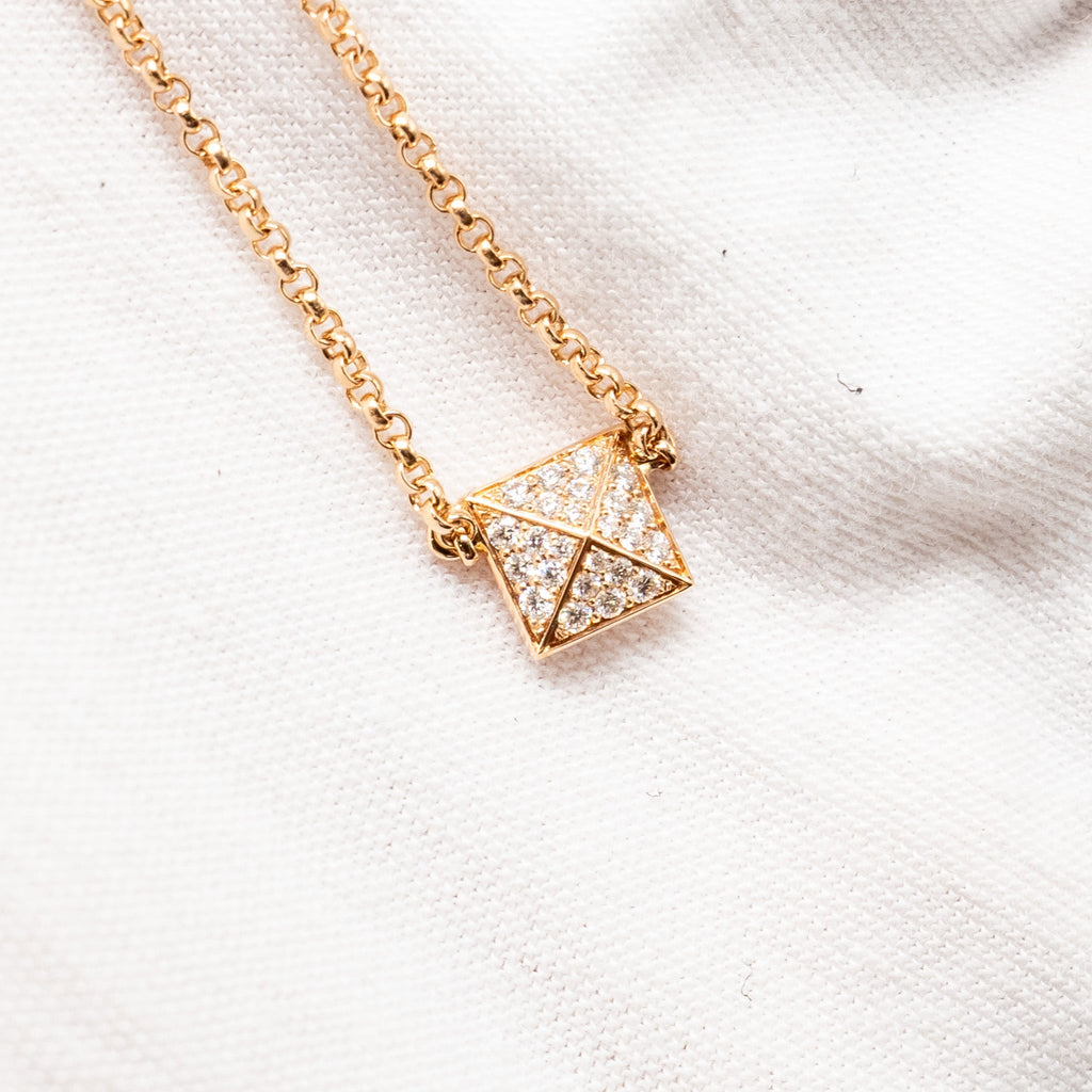 HERMES CLOU D'H PENDANT ROSE GOLD/DIAMONDS