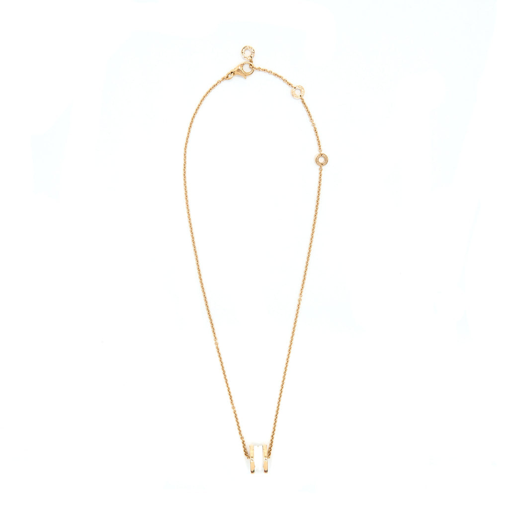BVLGARI B.ZERO NECKLACE ROSE GOLD WITH WHITE CERAMIC