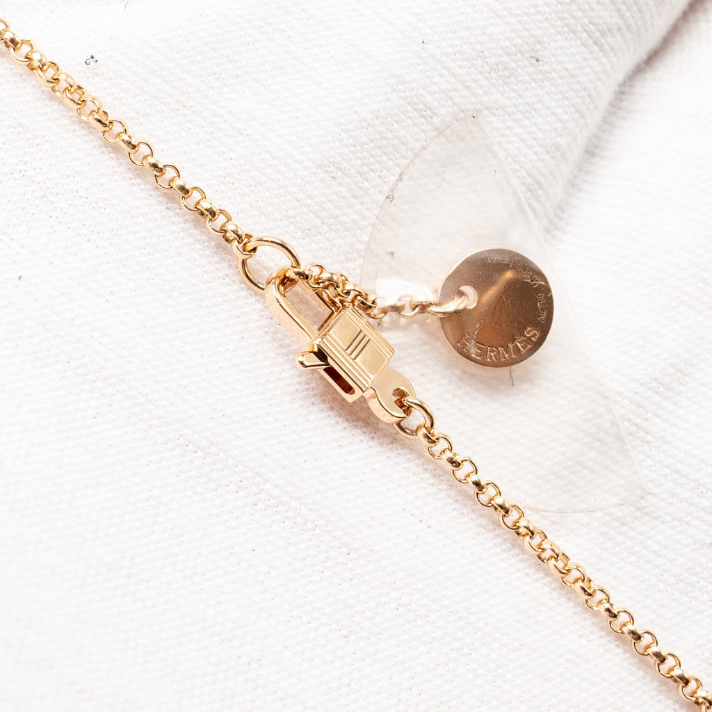 HERMES CLOU D'H PENDANT ROSE GOLD/DIAMONDS