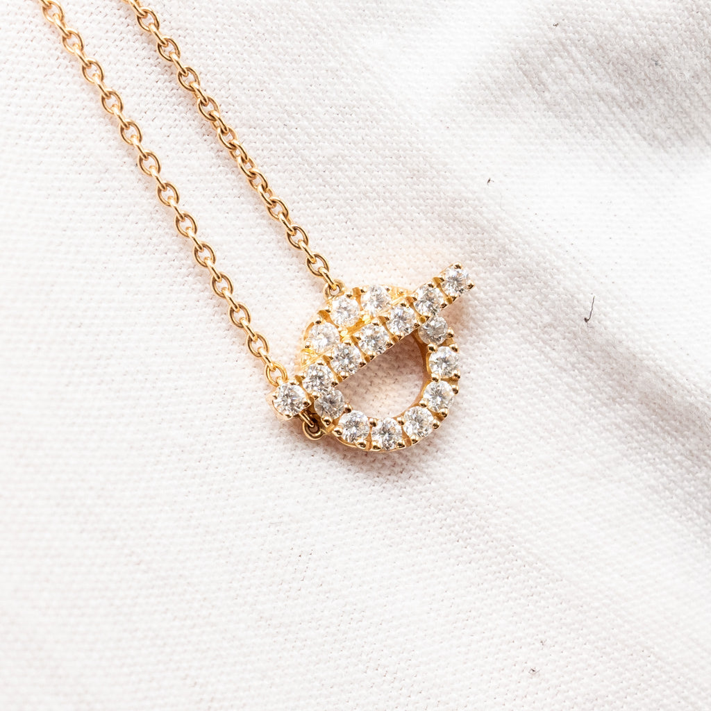 HERMES FINESSE NECKLACE ROSE GOLD DIAMONDS