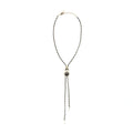 CHANEL CC LOGO AND PEARL LOCK NECKLACE