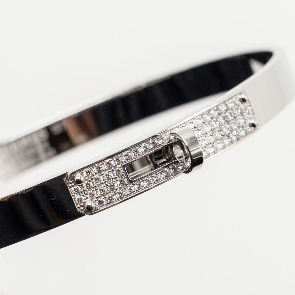 HERMES KELLY BRACELET WHITE GOLD WITH DIAMONDS