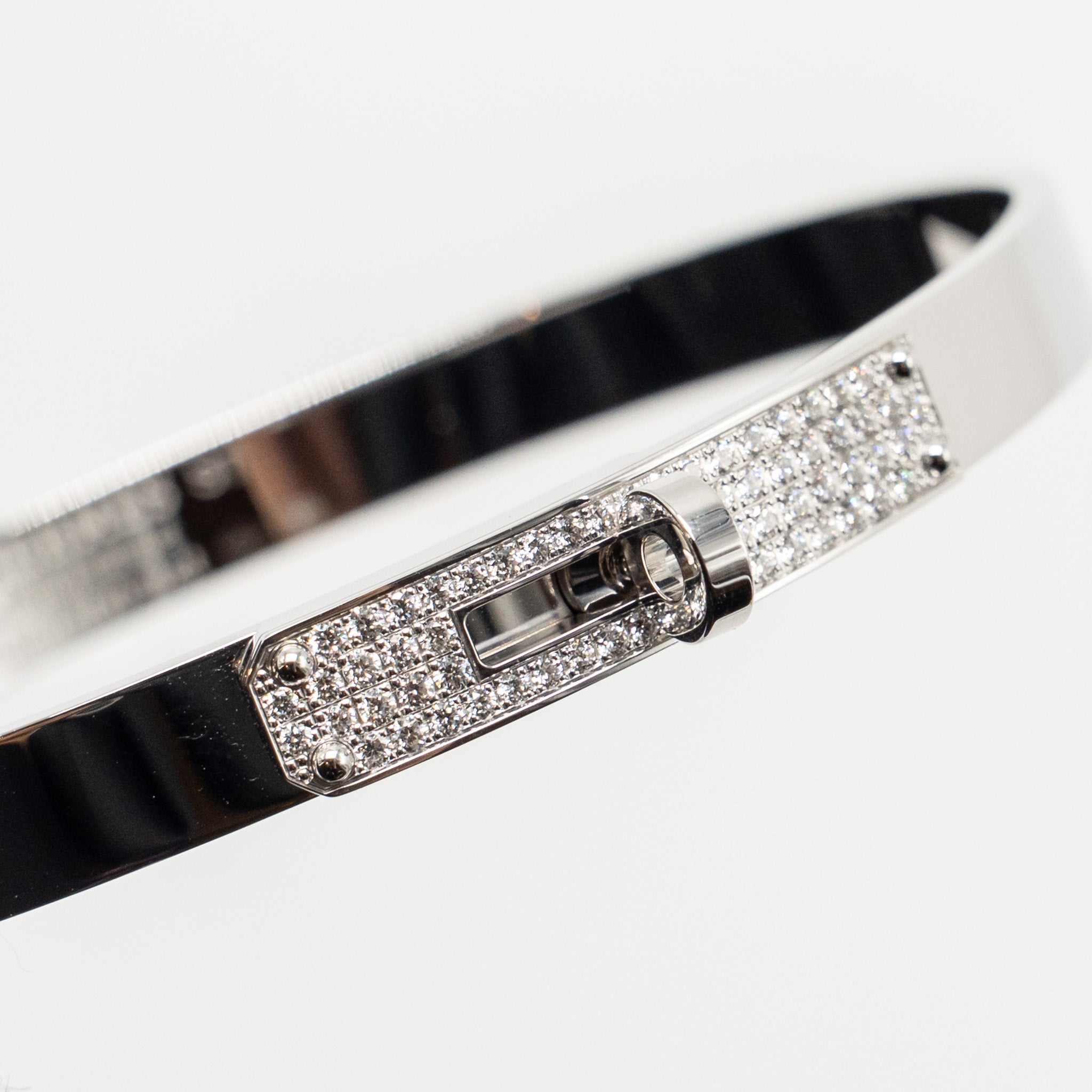 HERMES KELLY BRACELET WHITE GOLD WITH DIAMONDS