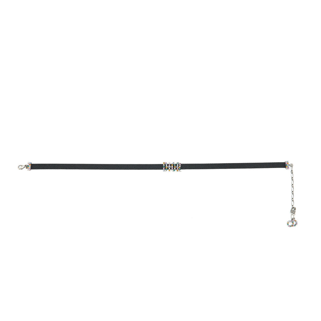 DIOR LETTER CHOKER BLACK/MULTICOLOURED LOGO