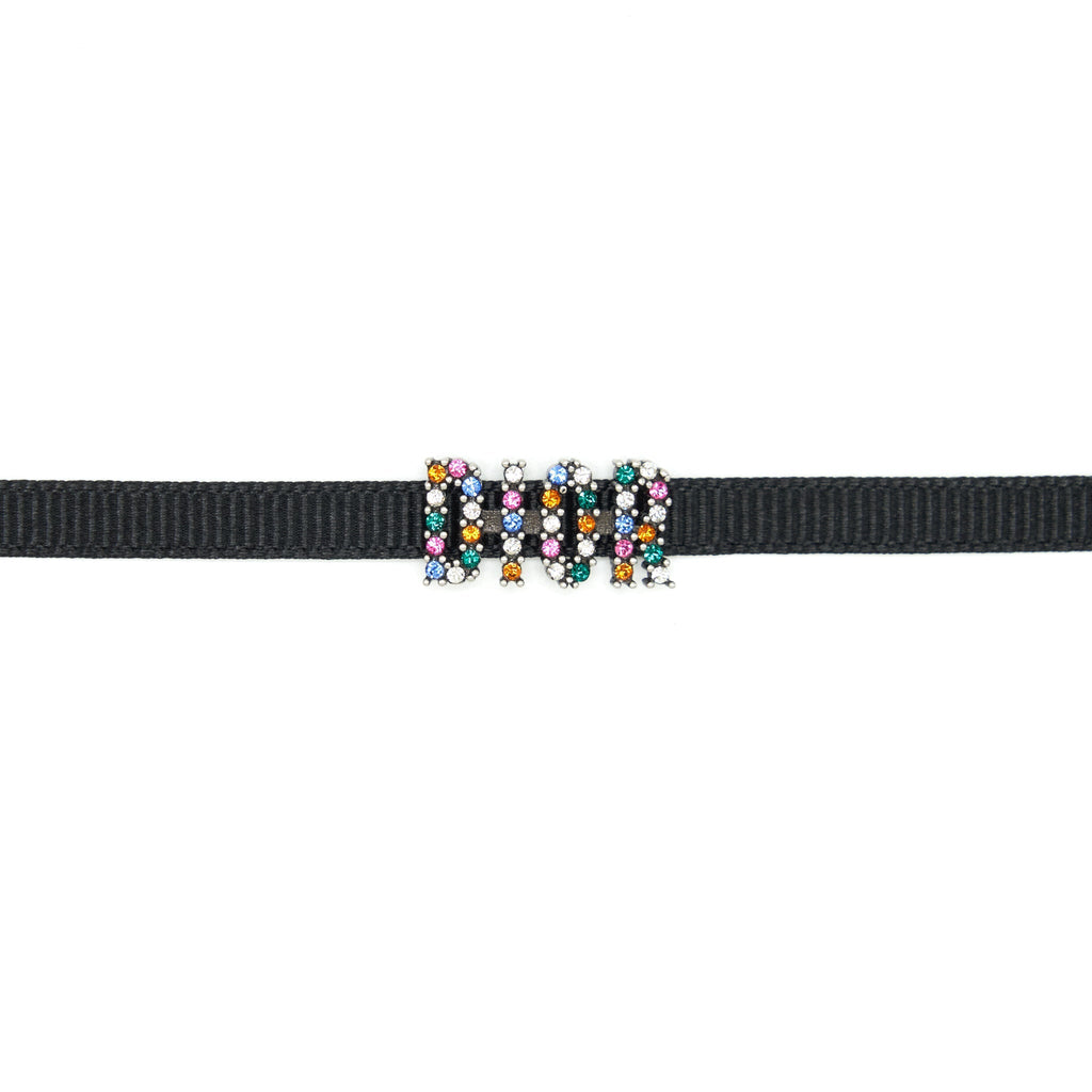 DIOR LETTER CHOKER BLACK/MULTICOLOURED LOGO