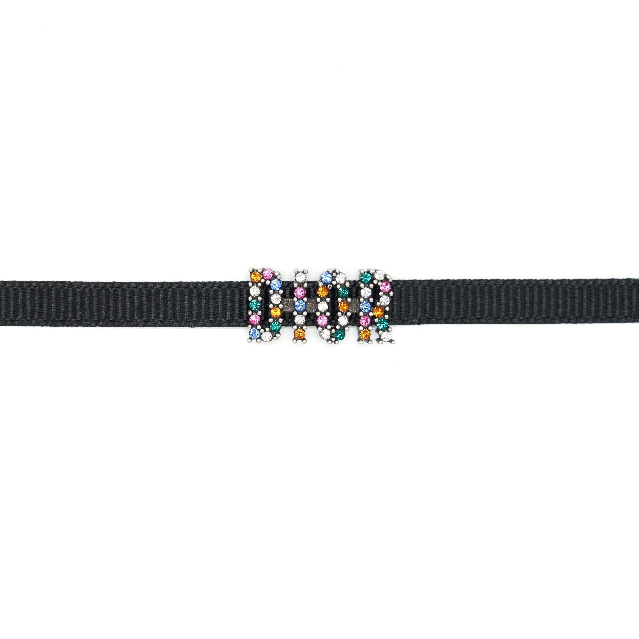 DIOR LETTER CHOKER BLACK/MULTICOLOURED LOGO