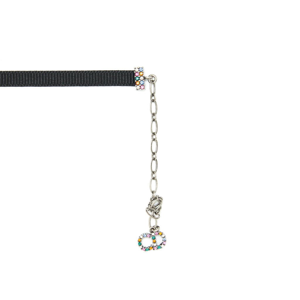 DIOR LETTER CHOKER BLACK/MULTICOLOURED LOGO