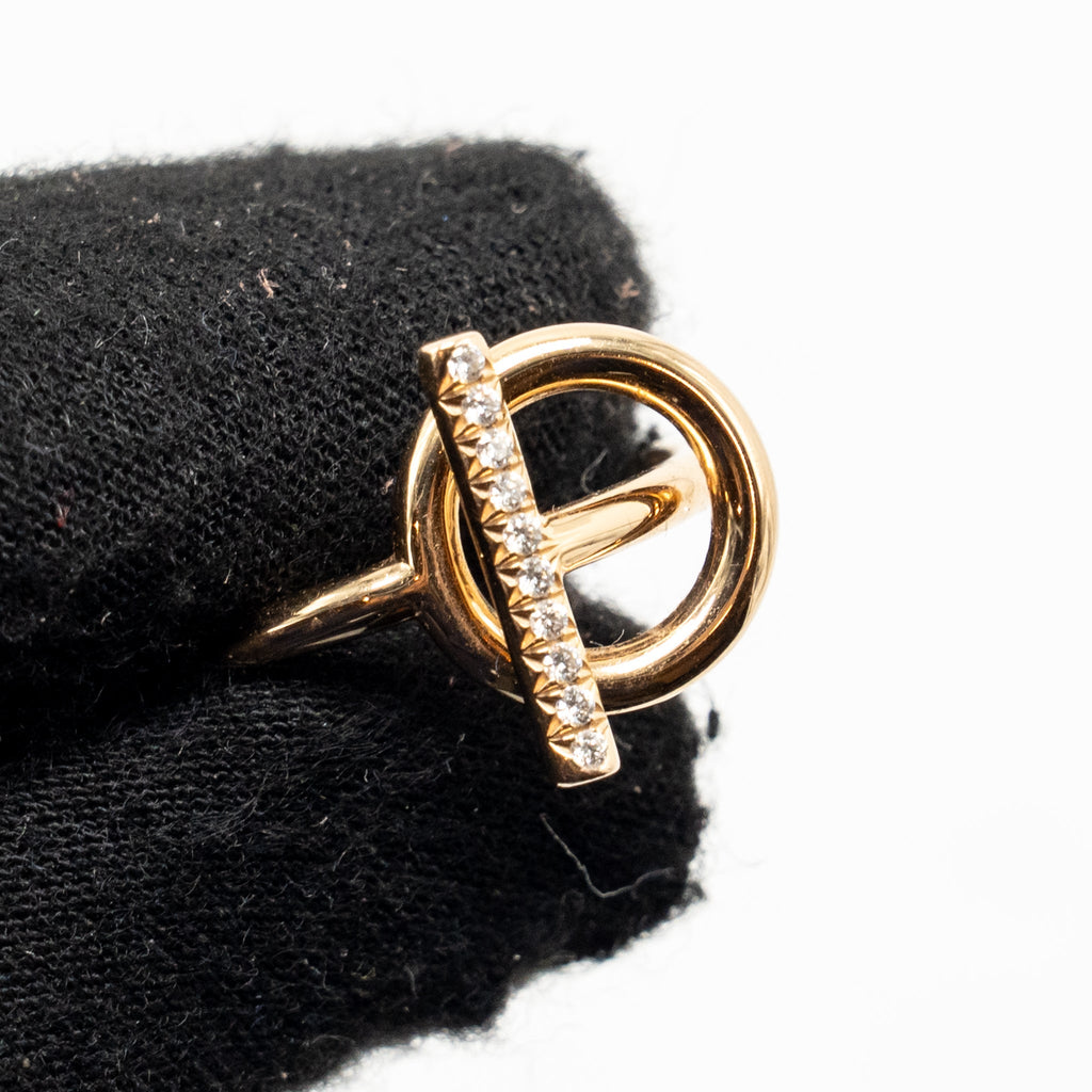 HERMES ECHAPPEE HERMES RING ROSE GOLD DIAMONDS