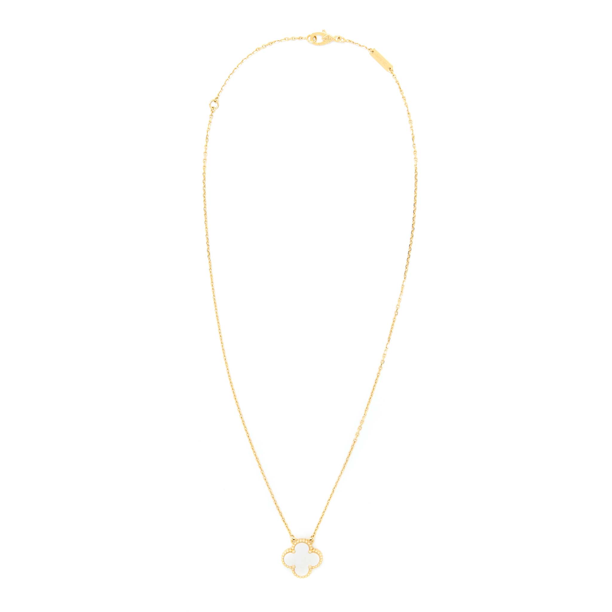 VAN CLEEF & ARPELS VINTAGE ALHAMBRA PENDANT MOTHER OF PEARL/YELLOW GOLD
