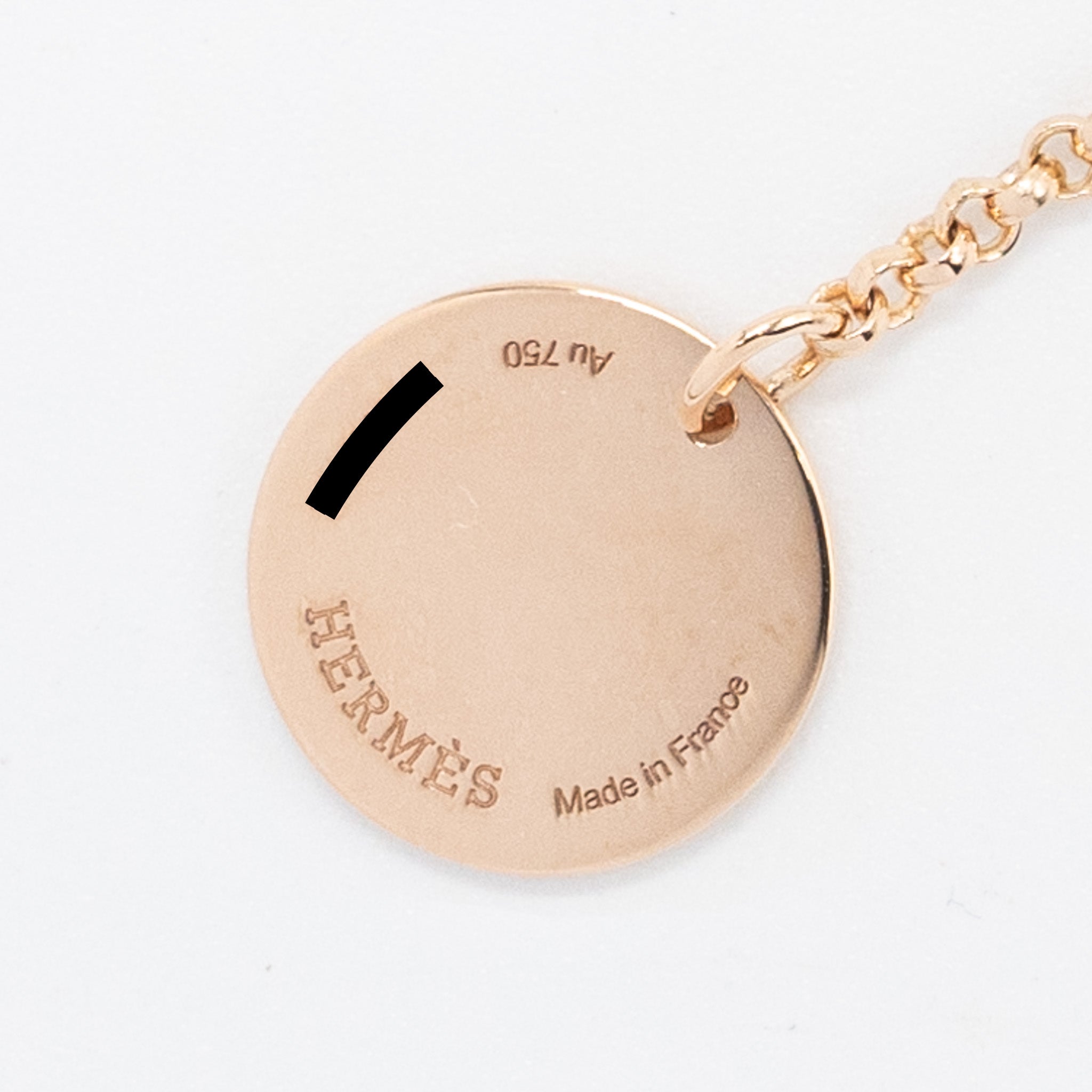 HERMES EX-LIBRIS PENDANT ROSE GOLD