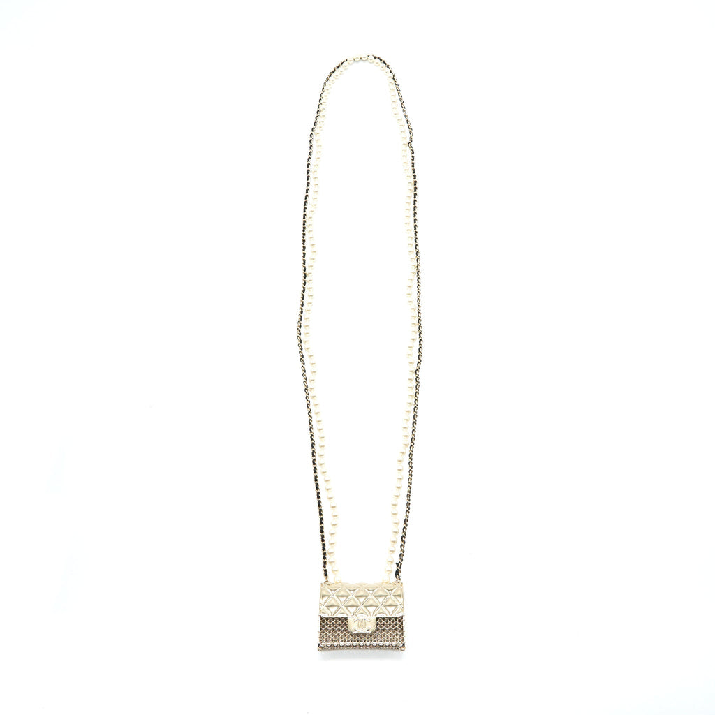 CHANEL THE LONG NECKLACE WITH CHAIN AND PEARL
