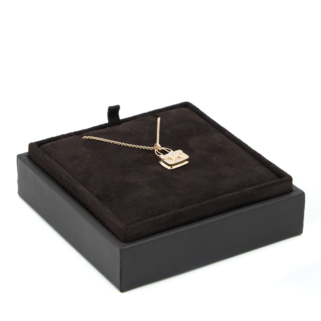 HERMES AMULETTE CONSTANCE PENDANT ROSE GOLD WITH DIAMONDS