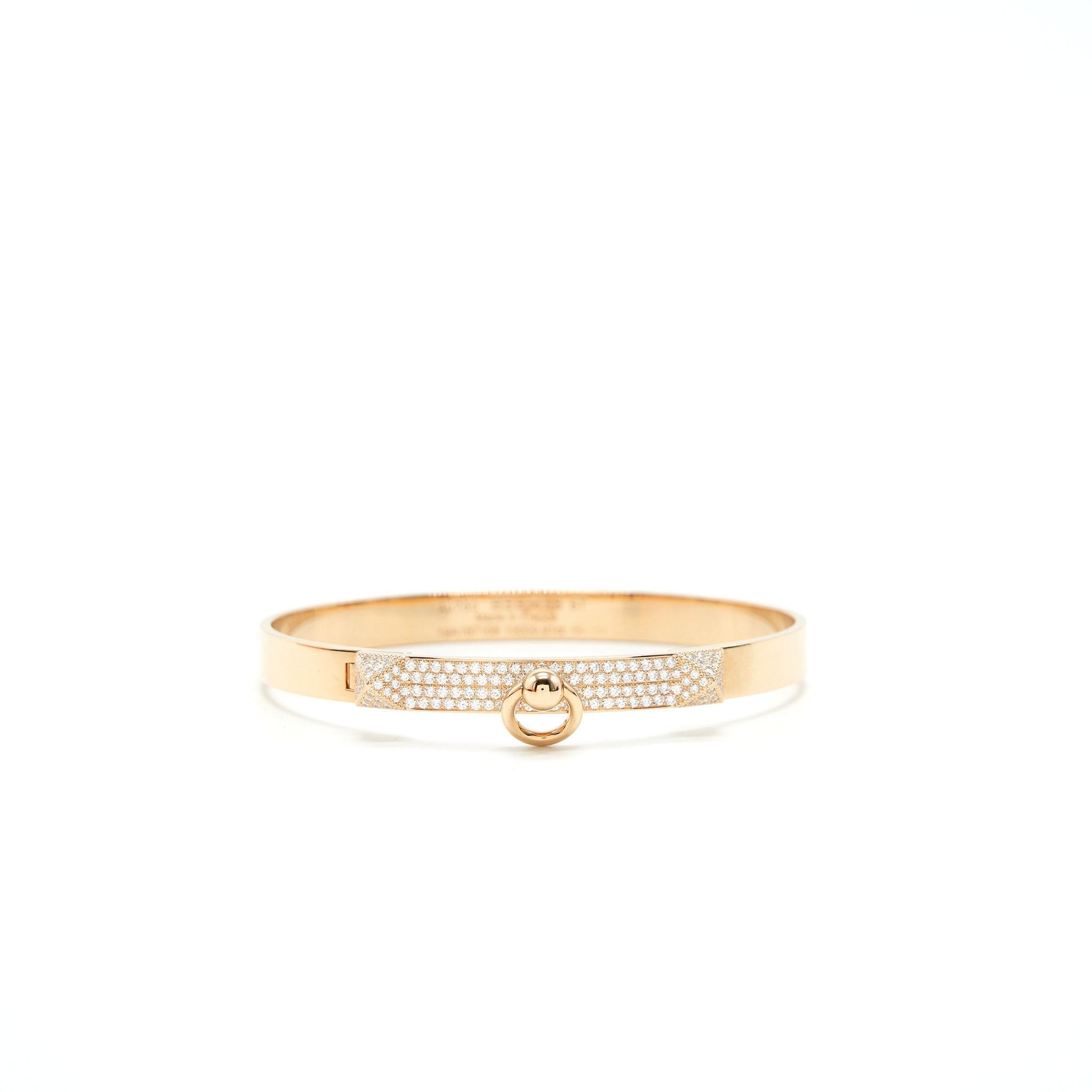 HERMES COLLIER DE CHIEN CDC BRACELET ROSEGOLD WITH 130 DIMONDS