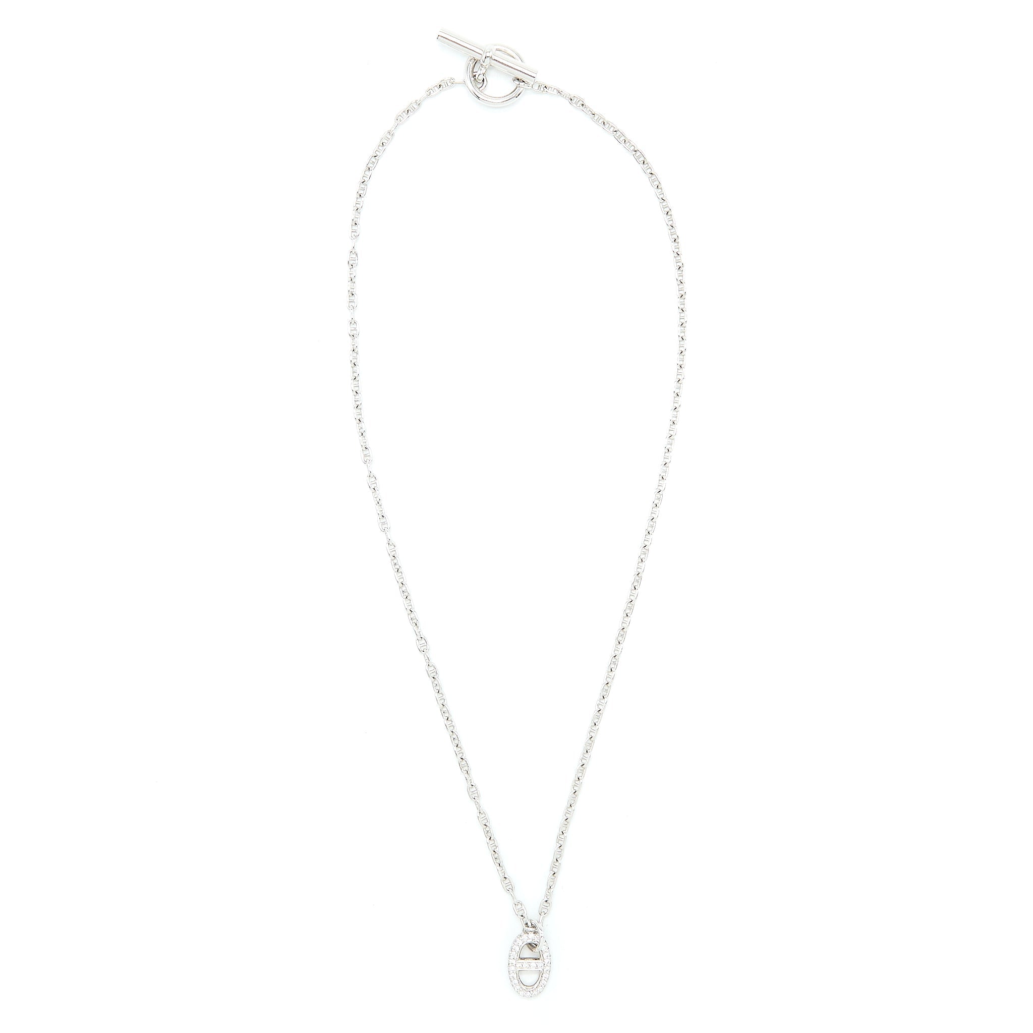 HERMES NEW FARANDOLE PENDANT WHITE GOLD WITH DIAMONDS