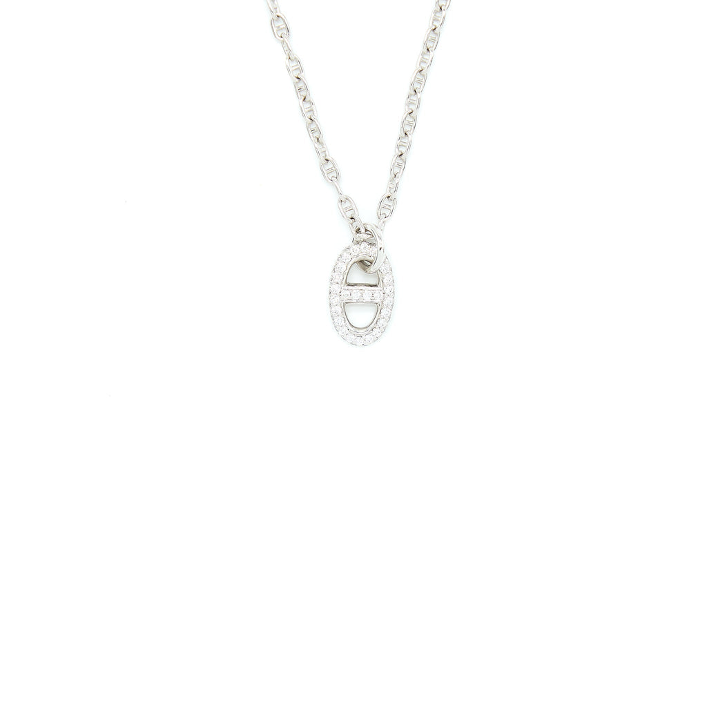 HERMES NEW FARANDOLE PENDANT WHITE GOLD WITH DIAMONDS