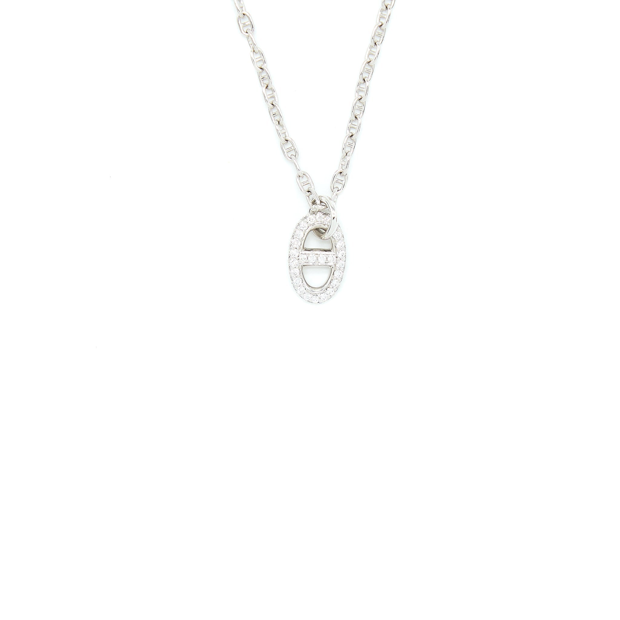HERMES NEW FARANDOLE PENDANT WHITE GOLD WITH DIAMONDS