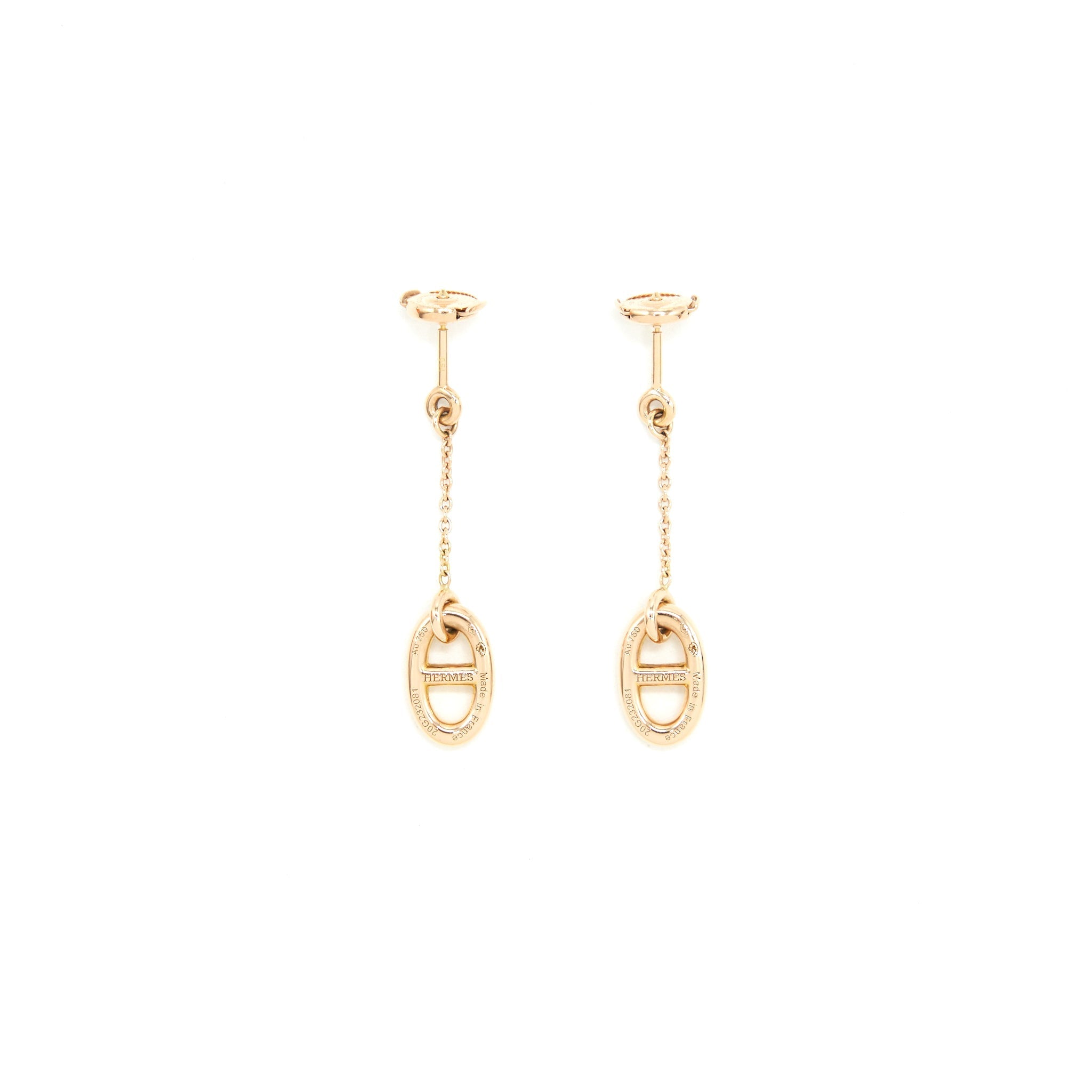 HERMES FARANDOLE EARRINGS ROSE GOLD