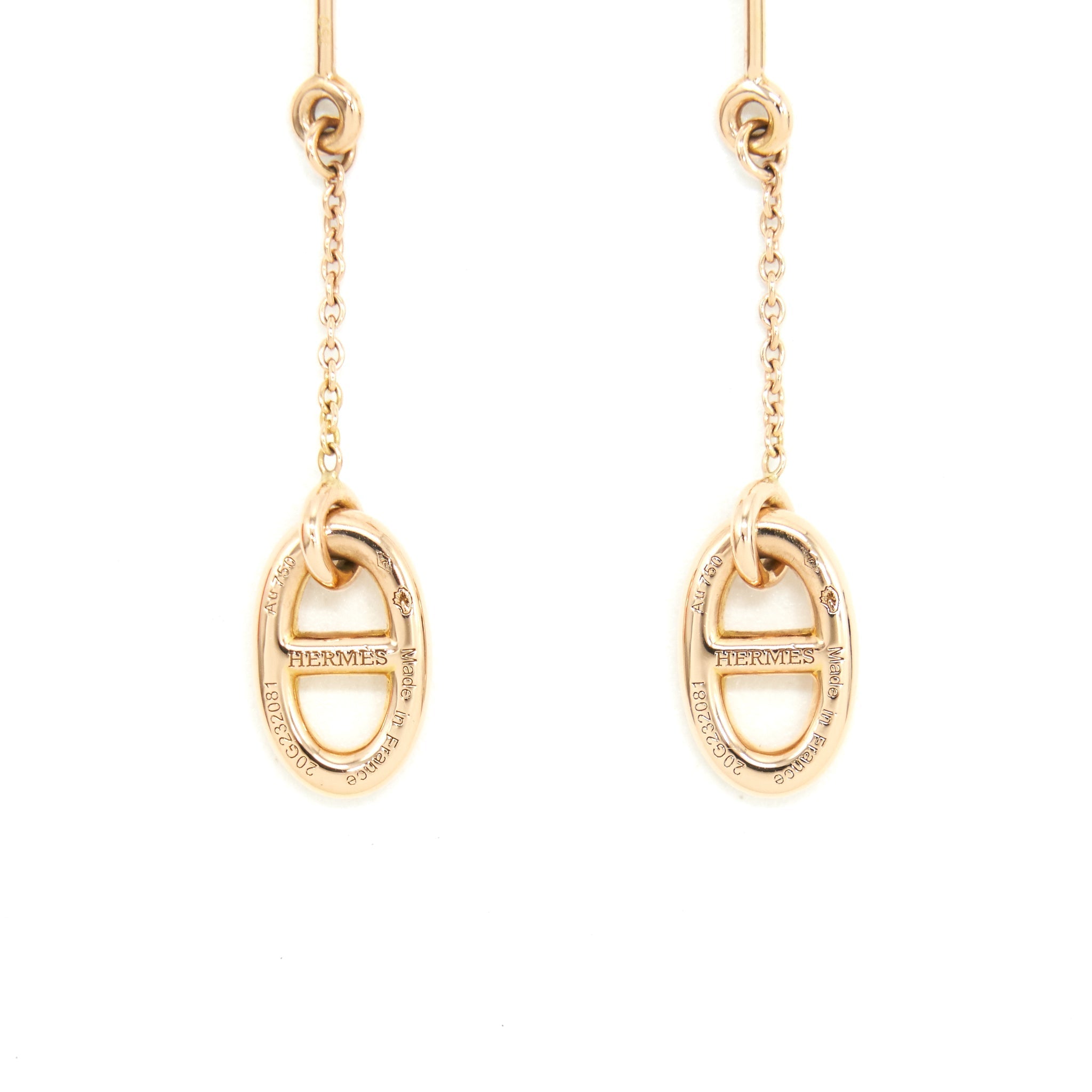 HERMES FARANDOLE EARRINGS ROSE GOLD