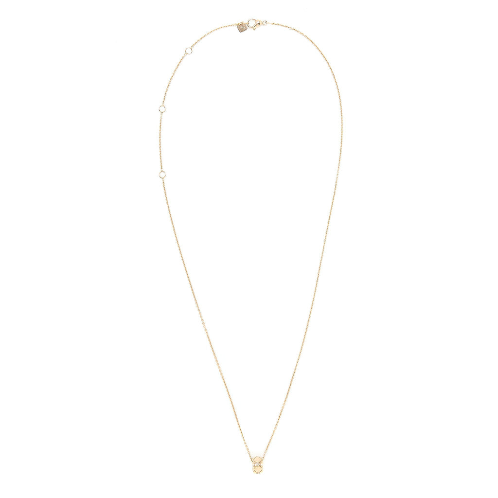 CHANEL COCO CRUSH NECKLACE QUILTED MOTIF BEIGE GOLD