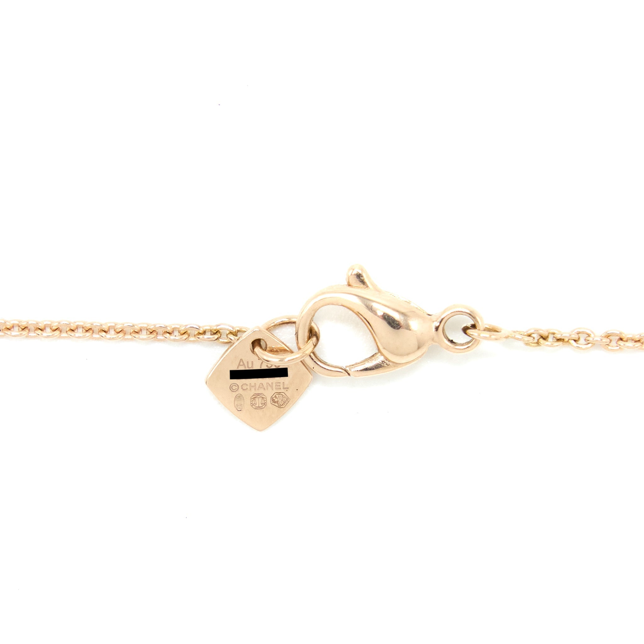 CHANEL COCO CRUSH NECKLACE QUILTED MOTIF BEIGE GOLD