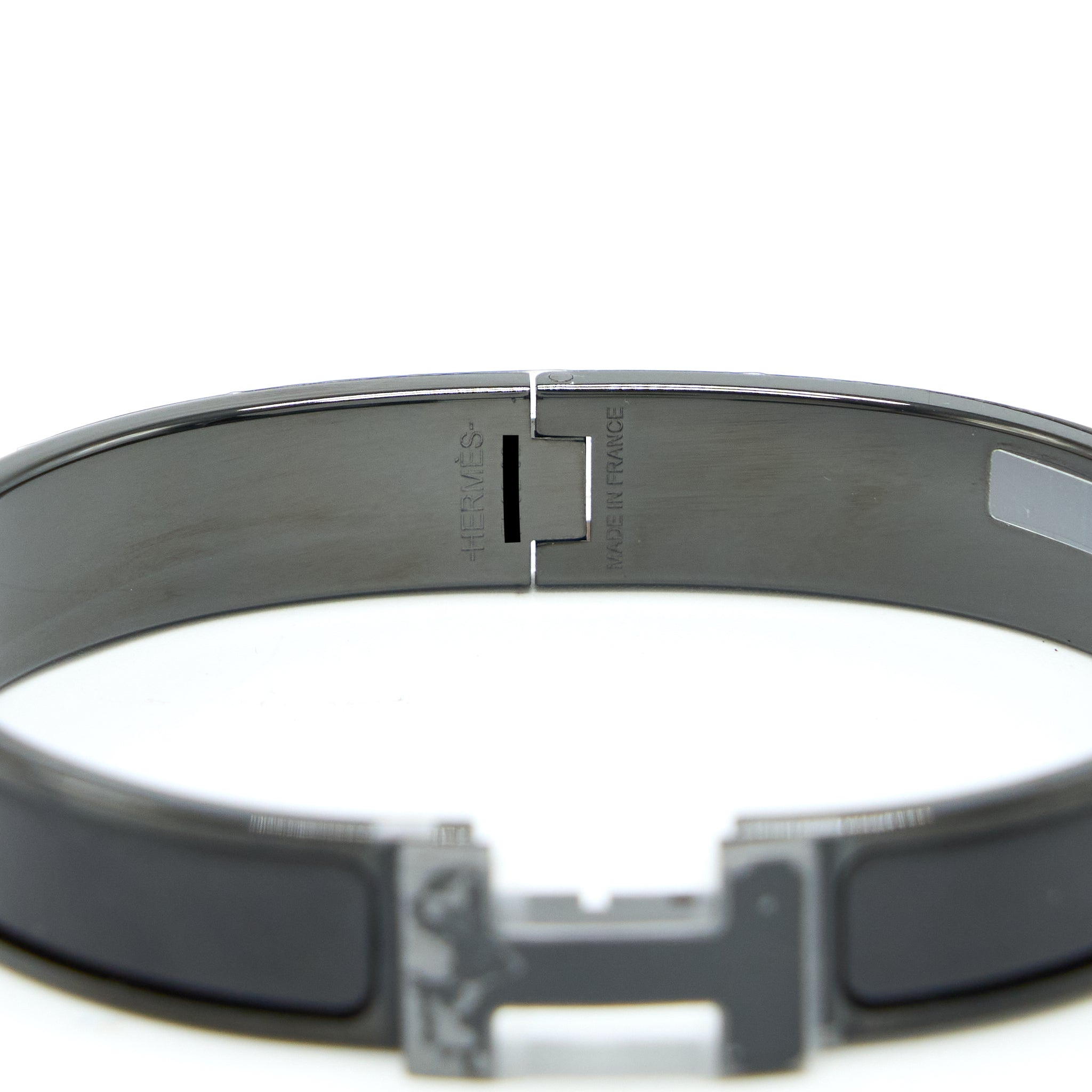 HERMES SIZE T6 MEN’S CLIC HH BRACELET MAT SO BLACK