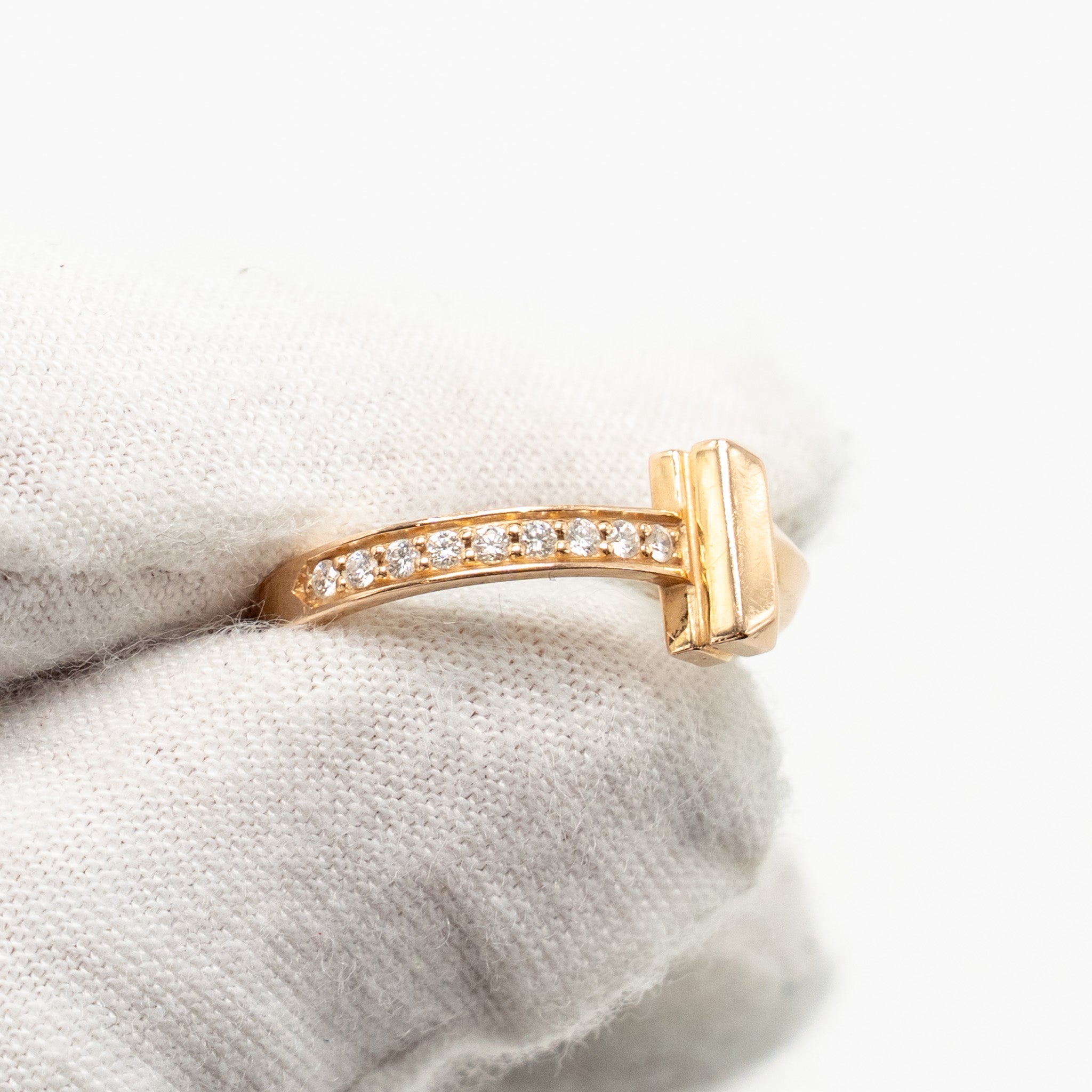 TIFFANY TIFFANY T T1 RING 18K ROSE GOLD WITH DIAMONDS