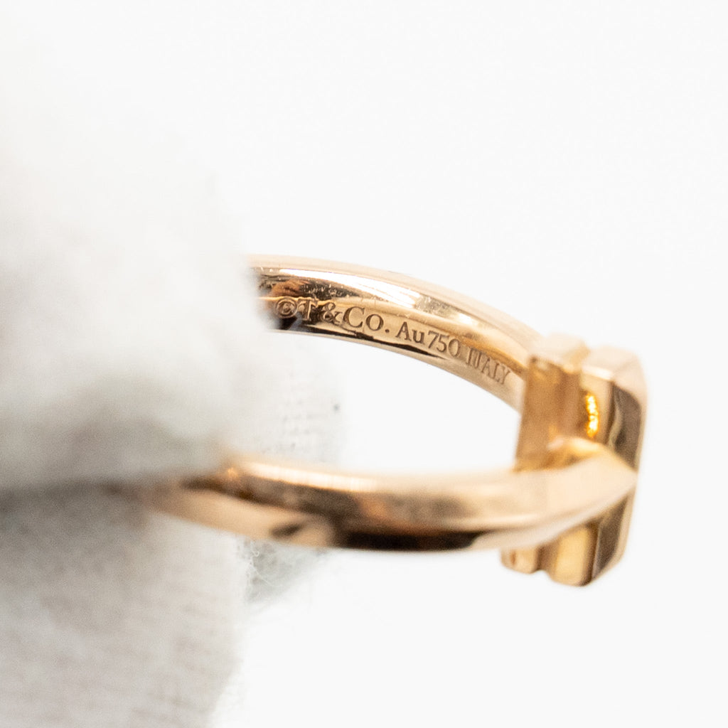 TIFFANY TIFFANY T T1 RING 18K ROSE GOLD WITH DIAMONDS
