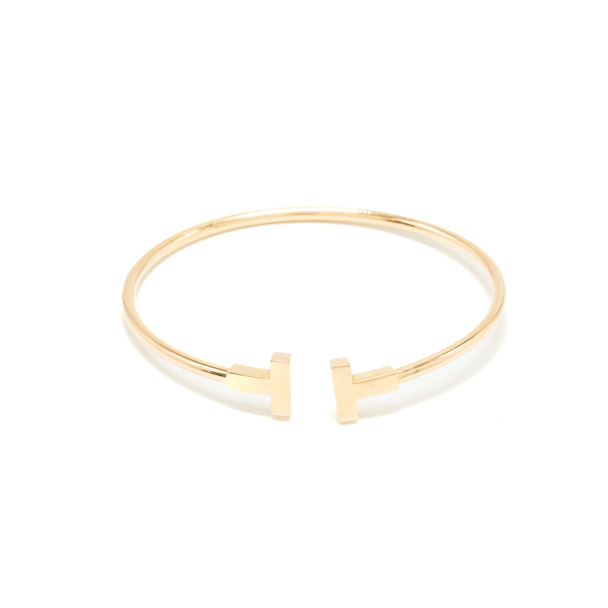 TIFFANY T NARROW WIRE BRACELET 18K ROSE GOLD