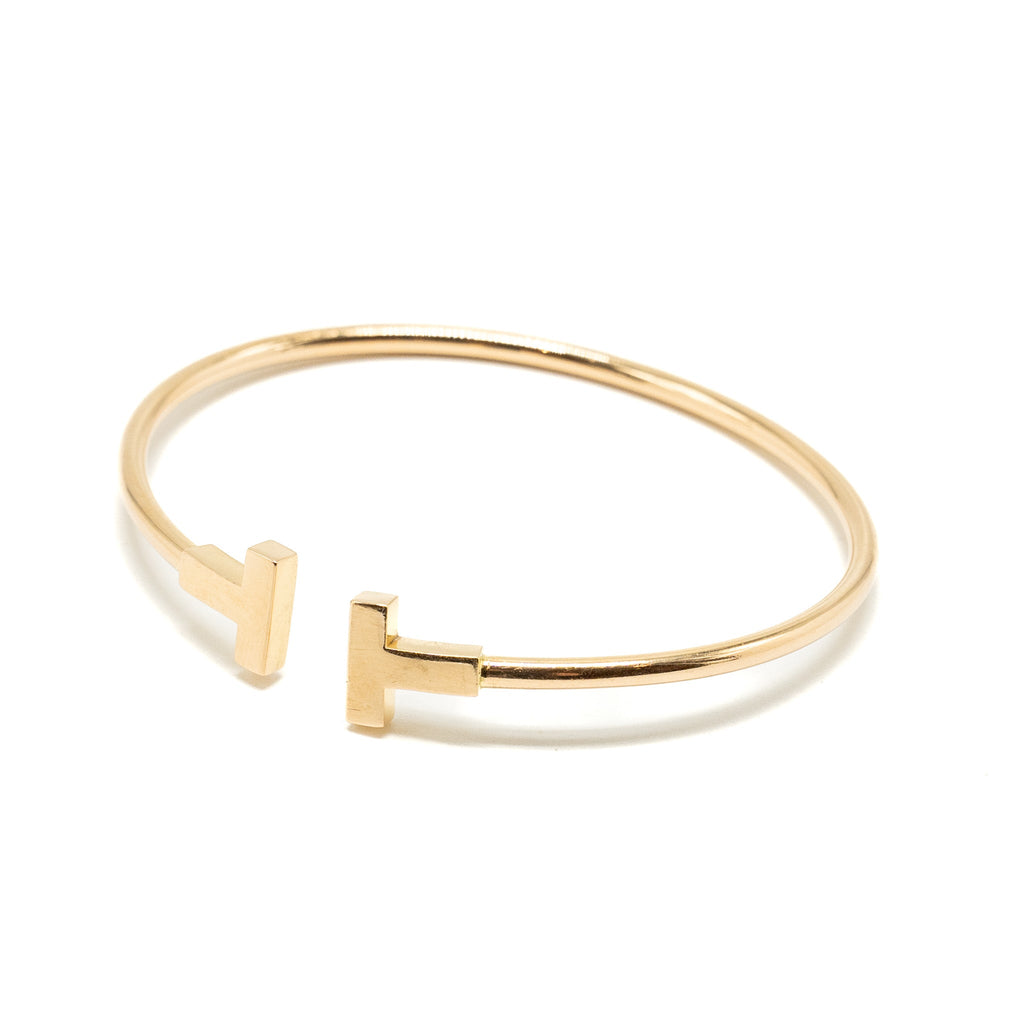TIFFANY T NARROW WIRE BRACELET 18K ROSE GOLD