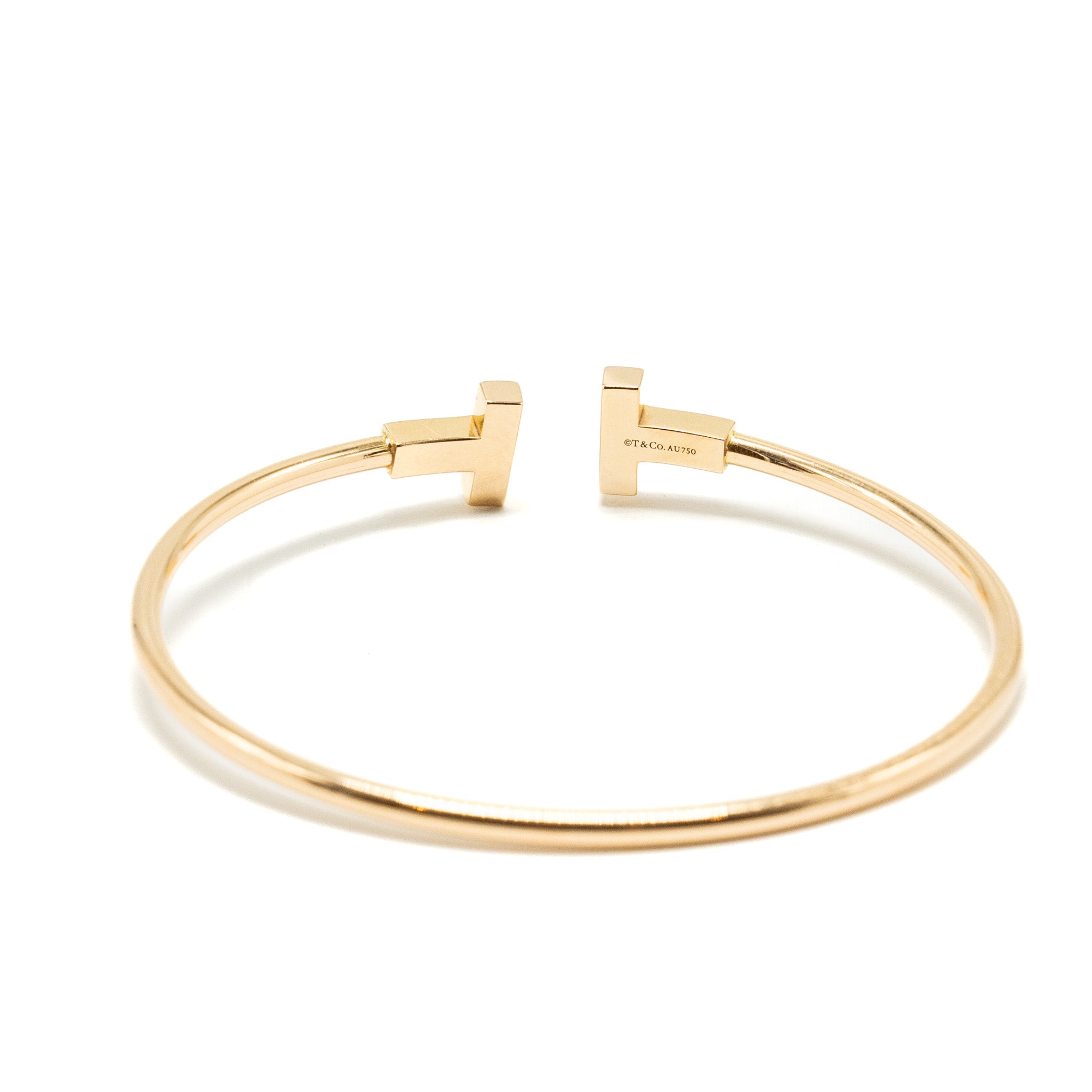 TIFFANY T NARROW WIRE BRACELET 18K ROSE GOLD