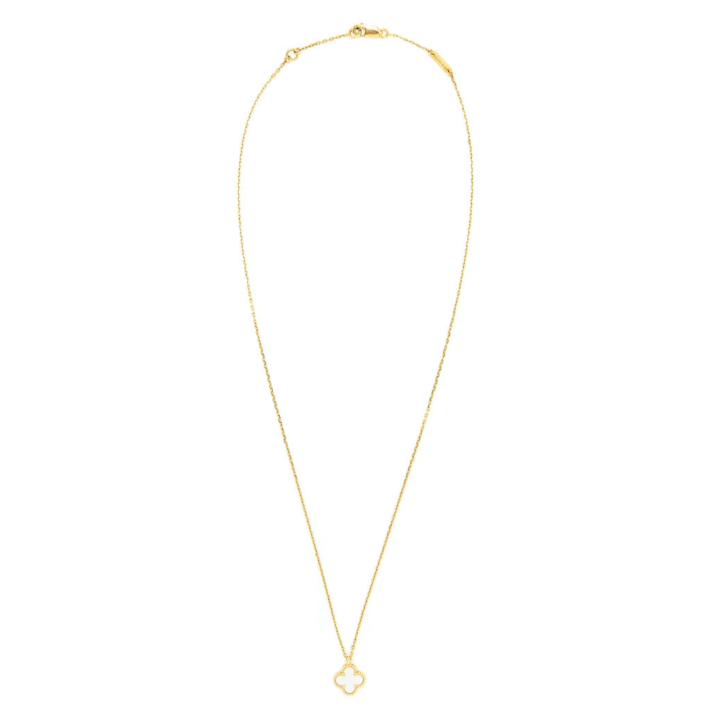 VAN CLEEF & ARPELS SWEET ALHAMBRA PENDANT MOTHER OF PEARL 18K YELLOW GOLD