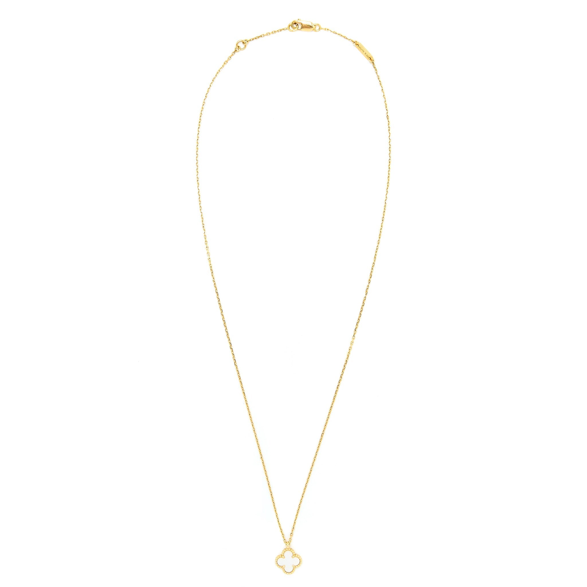 VAN CLEEF & ARPELS SWEET ALHAMBRA PENDANT MOTHER OF PEARL 18K YELLOW GOLD