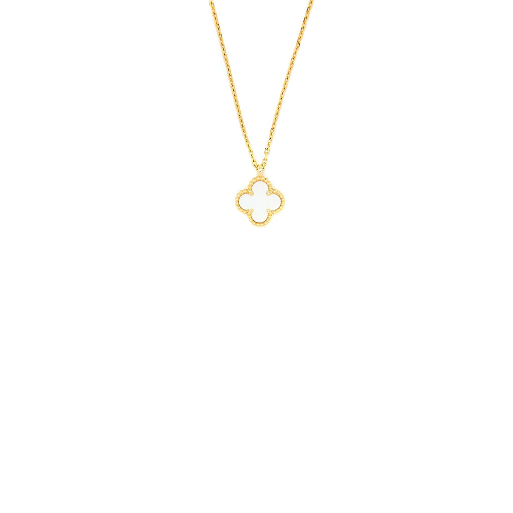 VAN CLEEF & ARPELS SWEET ALHAMBRA PENDANT MOTHER OF PEARL 18K YELLOW GOLD