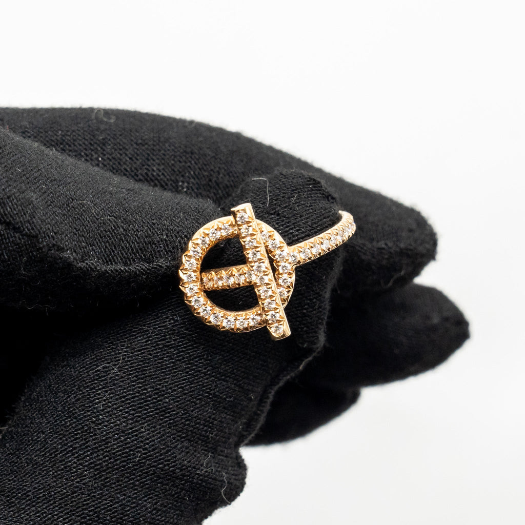 HERMES ECHAPPEE RING ROSE GOLD DIAMONDS