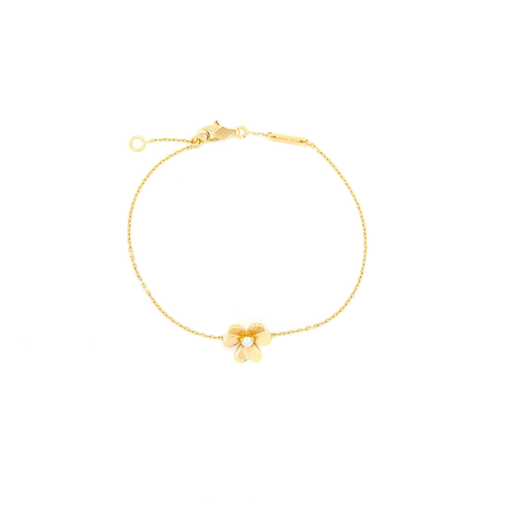 VAN CLEEF & ARPELS FRIVOLE BRACELET 18K YELLOW GOLD WITH ONE DIAMOND